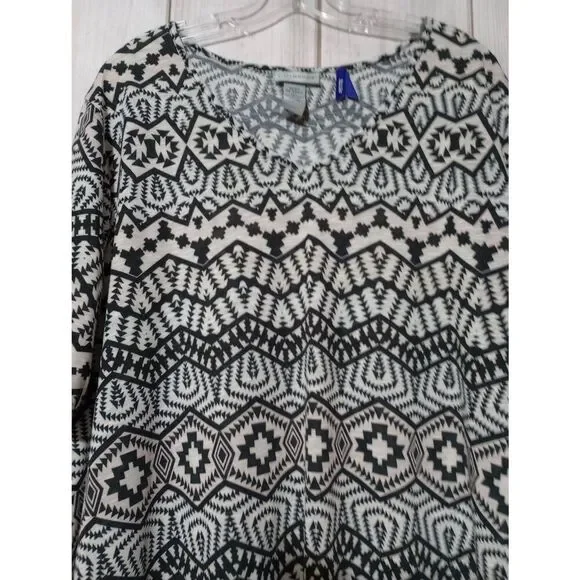 Catherines Shirt‎ Ladies 3x Petite Black Tan Fringe - Picture 3 of 6